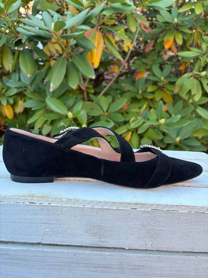 J. Crew Marina Suede Criss Cross Ballet Flats - Size 9