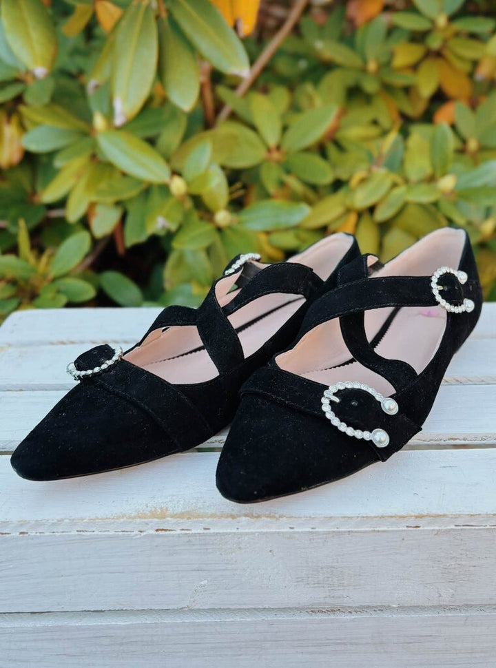 J. Crew Marina Suede Criss Cross Ballet Flats - Size 9