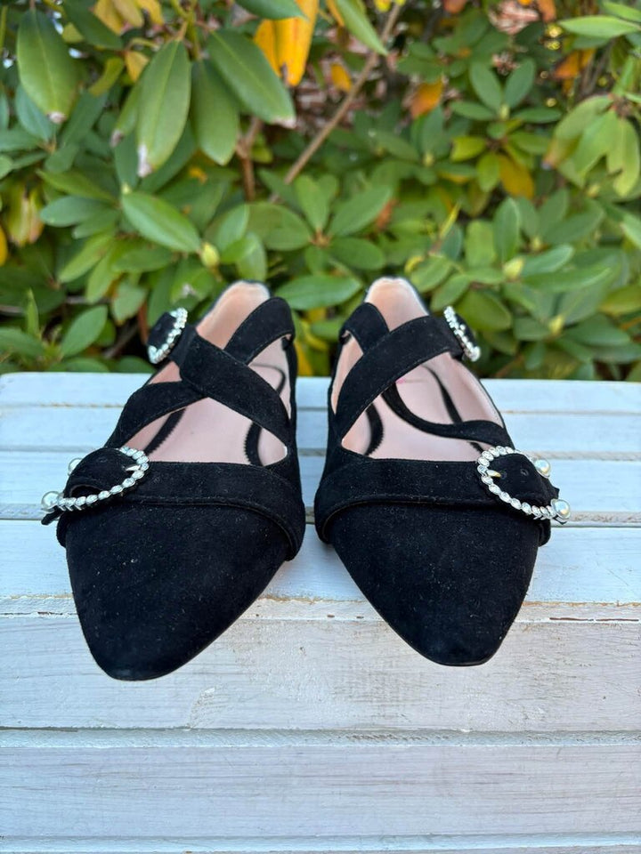 J. Crew Marina Suede Criss Cross Ballet Flats - Size 9