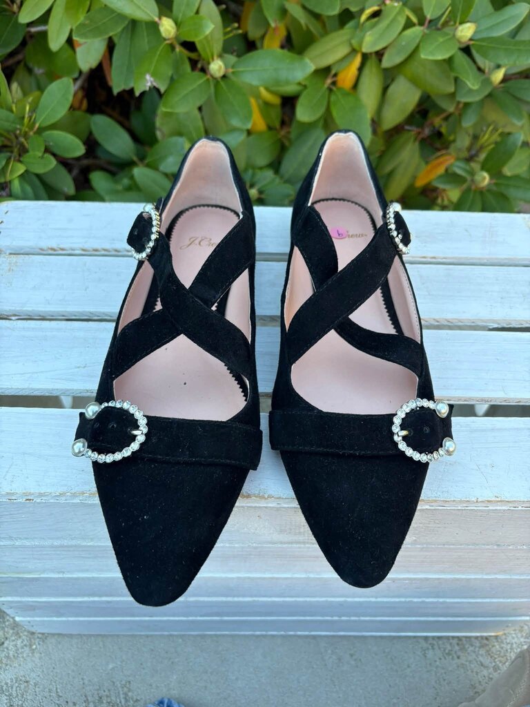 J. Crew Marina Suede Criss Cross Ballet Flats - Size 9