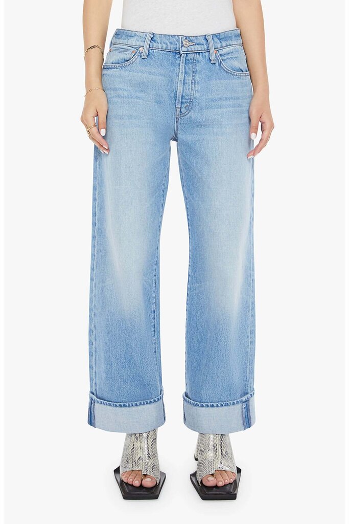 Mother Lil Dodger Button Hover Cuff Wide Leg Jeans - Size 31