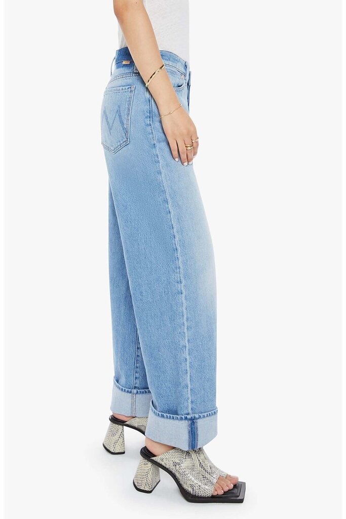 Mother Lil Dodger Button Hover Cuff Wide Leg Jeans - Size 31