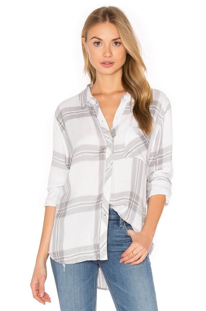 Rails Hunter Button Up in Ash Cinder - Size Large