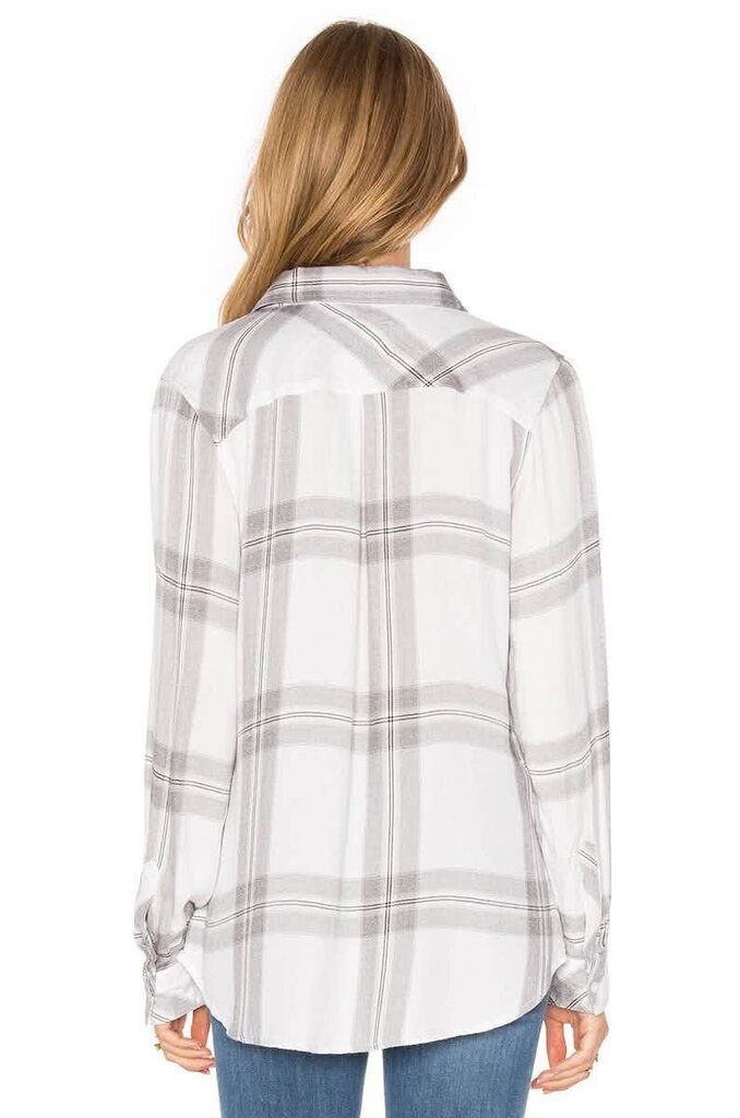 Rails Hunter Button Up in Ash Cinder - Size Large