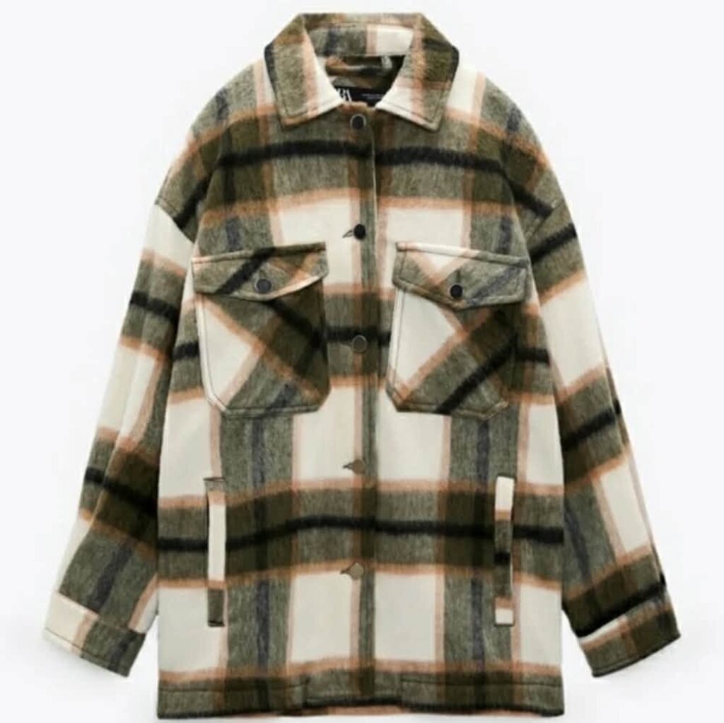 Zara Oversized Plaid Shacket - Size Medium