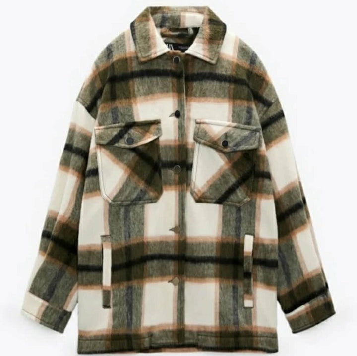 Zara Oversized Plaid Shacket - Size Medium