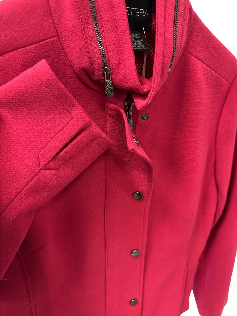 Etcetera Fuchsia Funnel Collar Jacket - Size 12