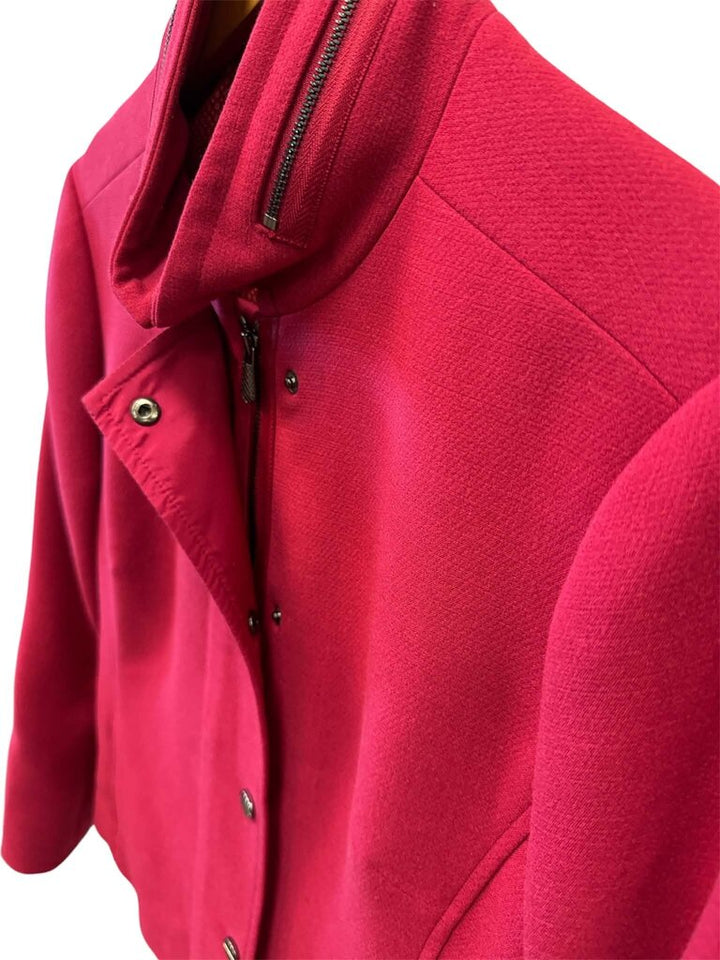 Etcetera Fuchsia Funnel Collar Jacket - Size 12