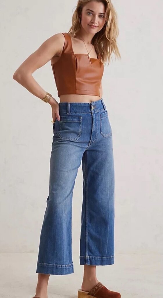 Pilcro Skipper Wide Leg Cropped Jeans - Size 27