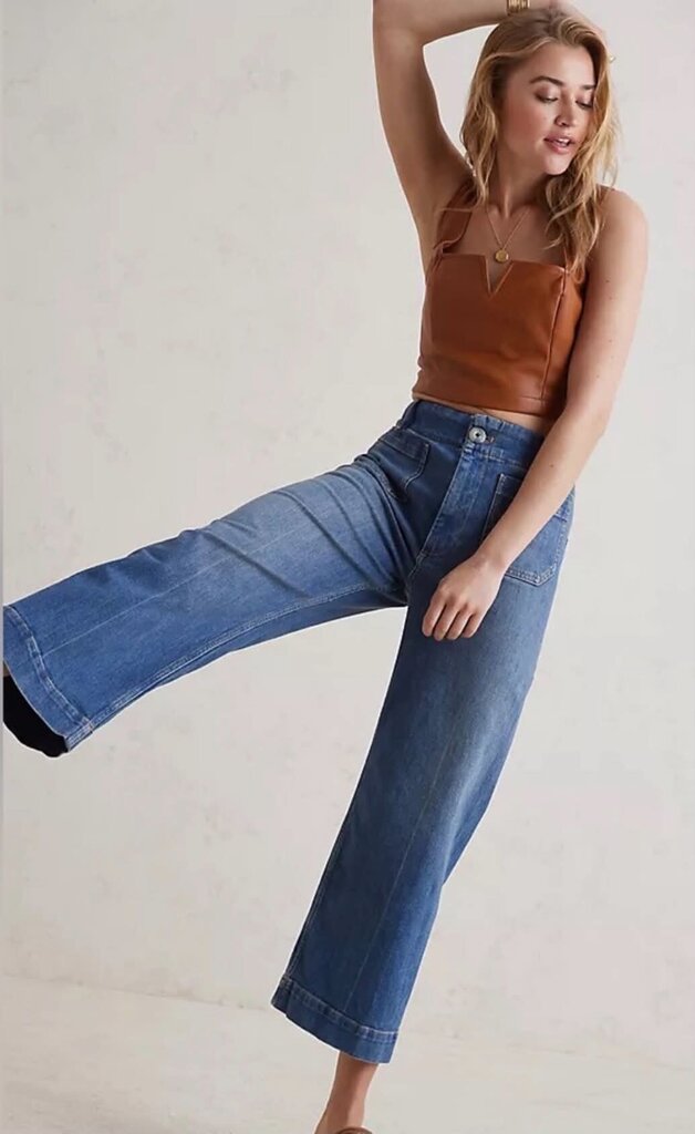 Pilcro Skipper Wide Leg Cropped Jeans - Size 27