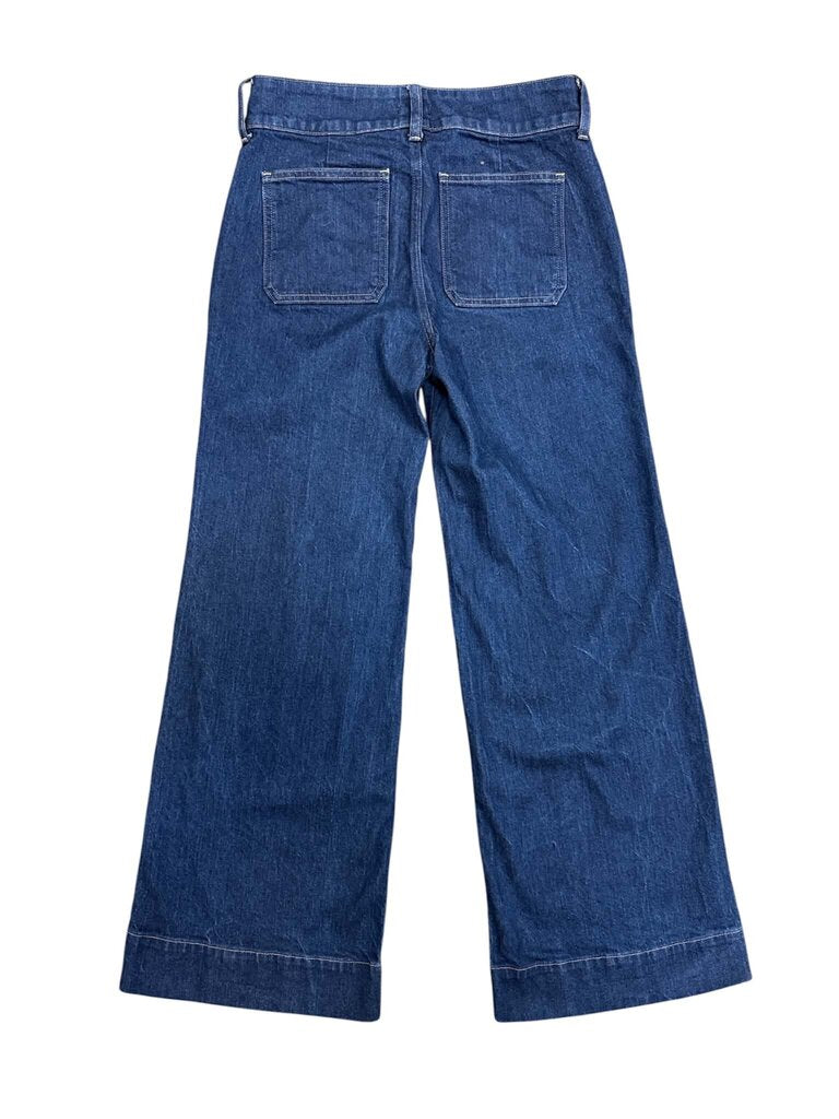 J Crew Rib Wide Leg Pintuck Dark Rinse Jeans - Size 26P