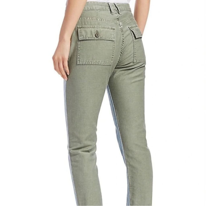 Frame Le Beau Cargo Mixed Media High Rise Jeans - Size 25 (Retails for $275)