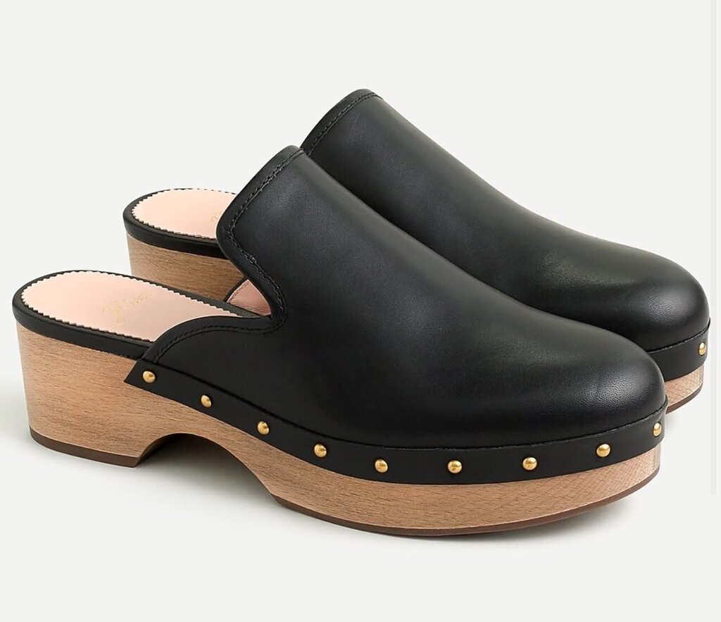J Crew Leather Studded Clogs - Size 8.5