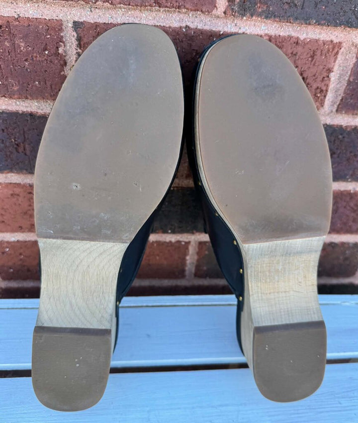 J Crew Leather Studded Clogs - Size 8.5