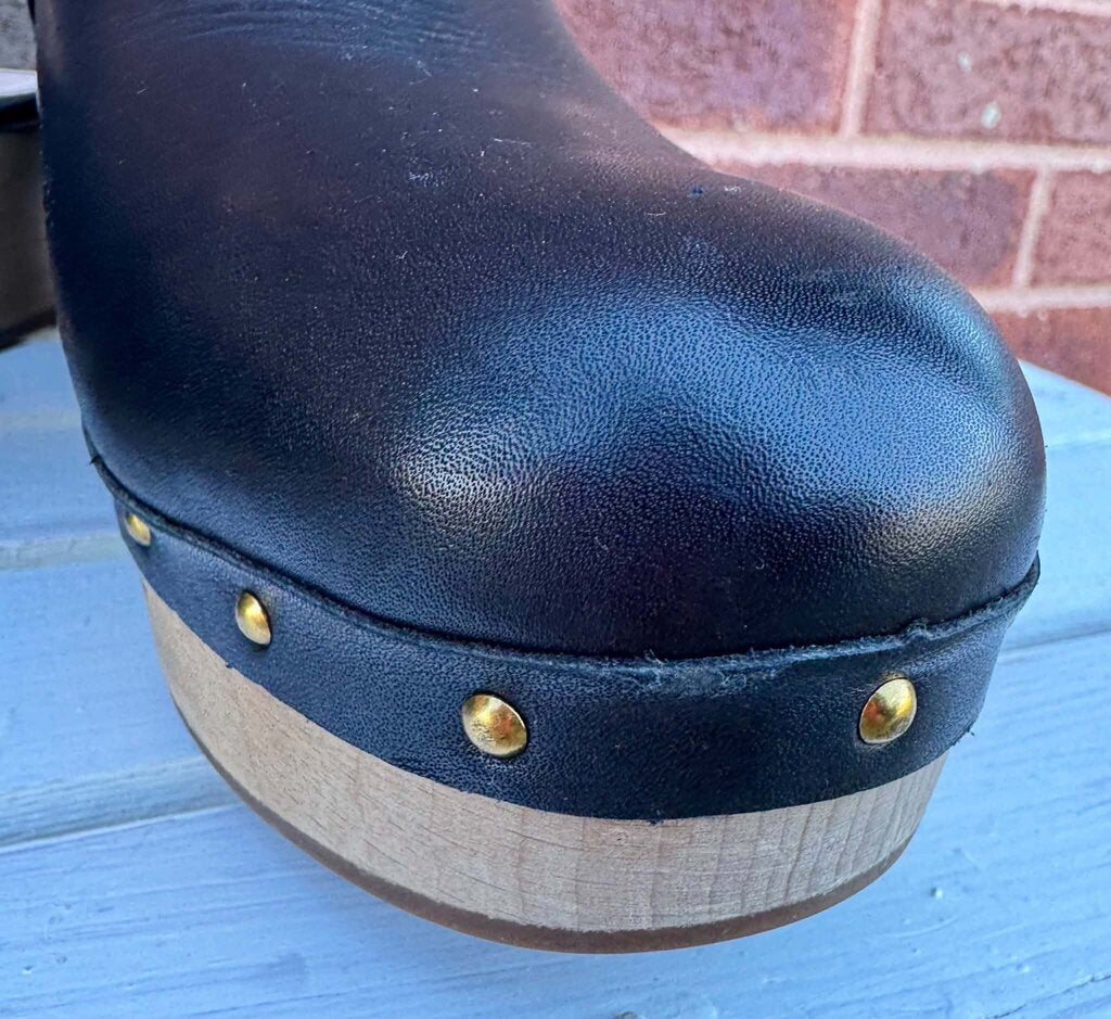 J Crew Leather Studded Clogs - Size 8.5