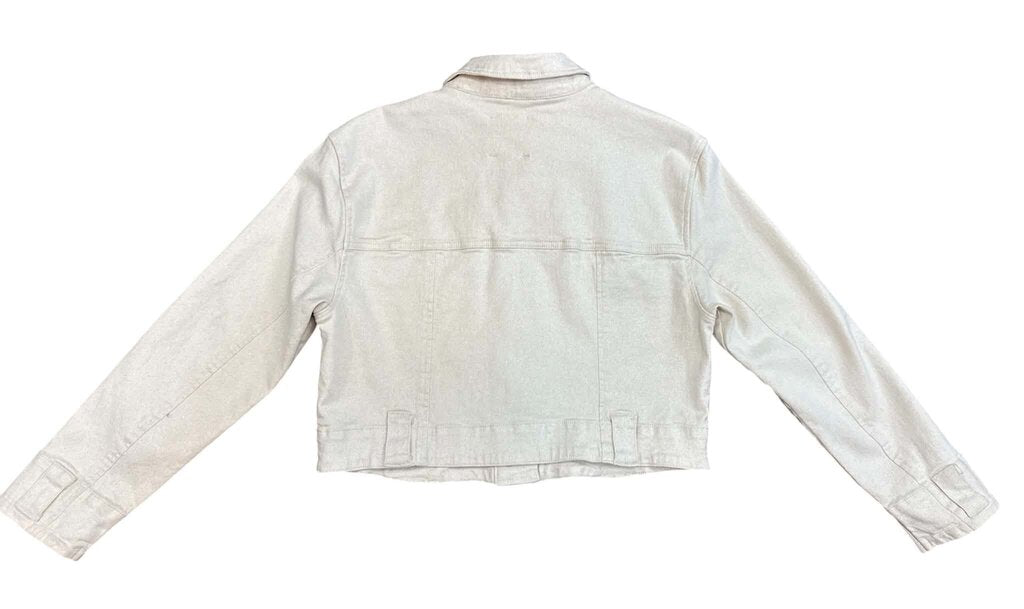 Habitual Cropped Metallic Tone Denim Jacket - Size Large