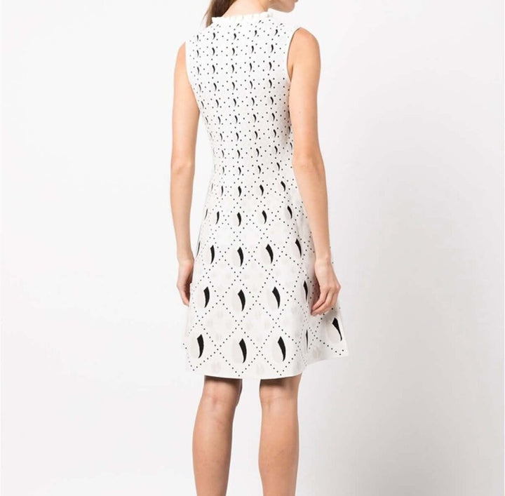 Lela Rose Jacquard Sleeveless Knit Dress - Size Large