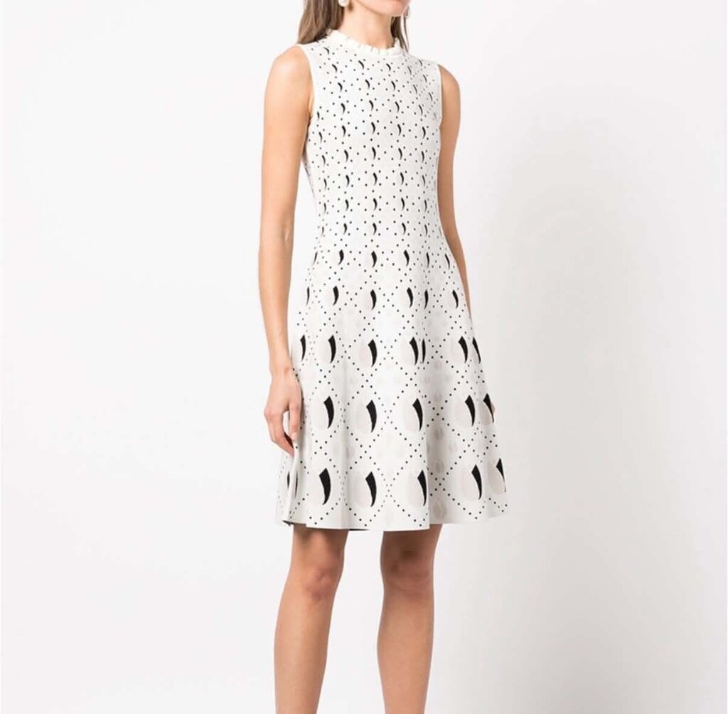 Lela Rose Jacquard Sleeveless Knit Dress - Size Large
