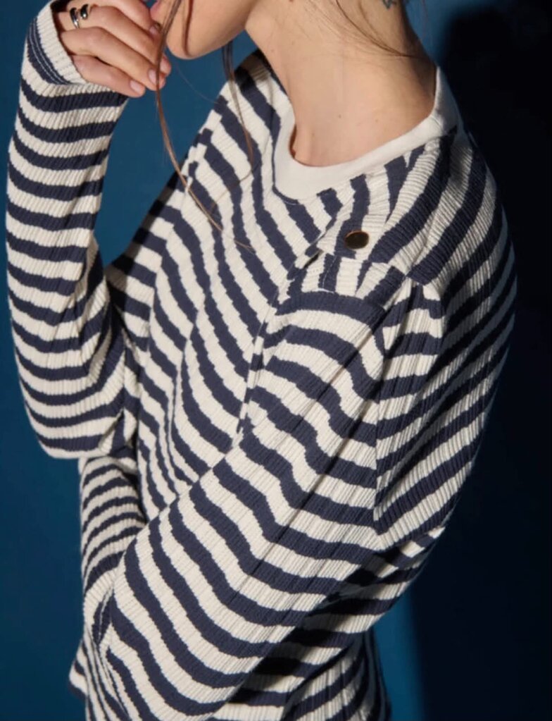 Nation Marsel Long Sleeve Striped Top - Size Small