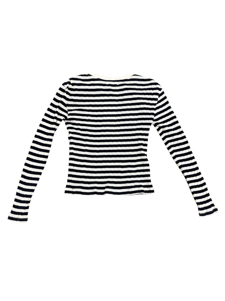 Nation Marsel Long Sleeve Striped Top - Size Small
