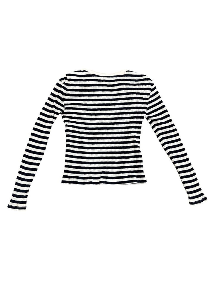 Nation Marsel Long Sleeve Striped Top - Size Small