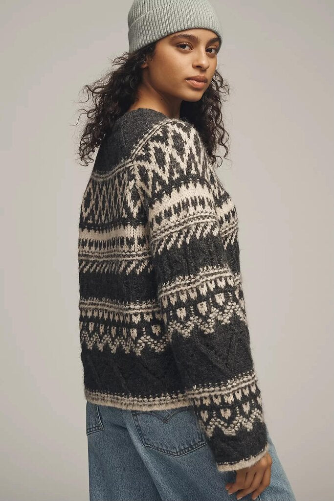 Sanctuary Crew Neck Fairisle Sweater - Size XS