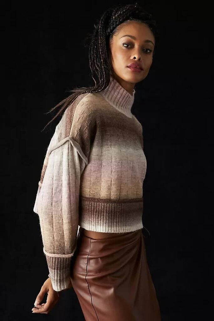 Pilcro Cropped Mock Neck Sweater - Size XS