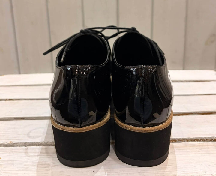 Eileen Fisher Patent Platform Oxford Shoes - Size 6.5