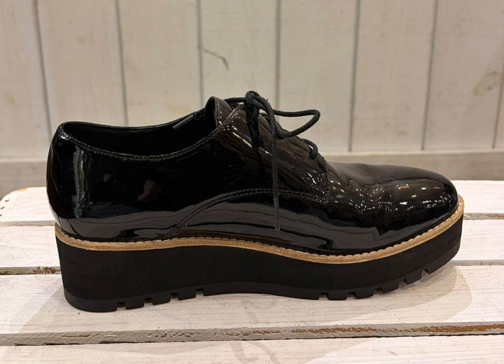 Eileen Fisher Patent Platform Oxford Shoes - Size 6.5