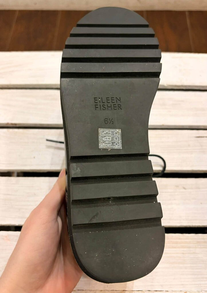Eileen Fisher Patent Platform Oxford Shoes - Size 6.5