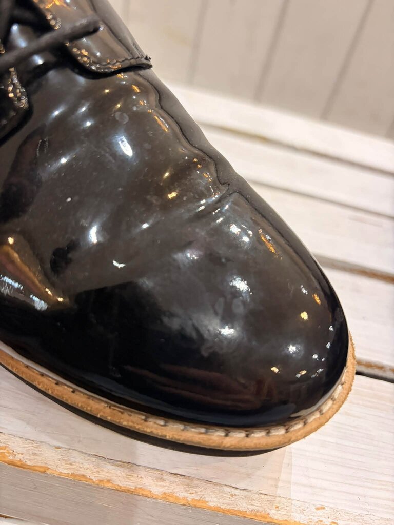 Eileen Fisher Patent Platform Oxford Shoes - Size 6.5
