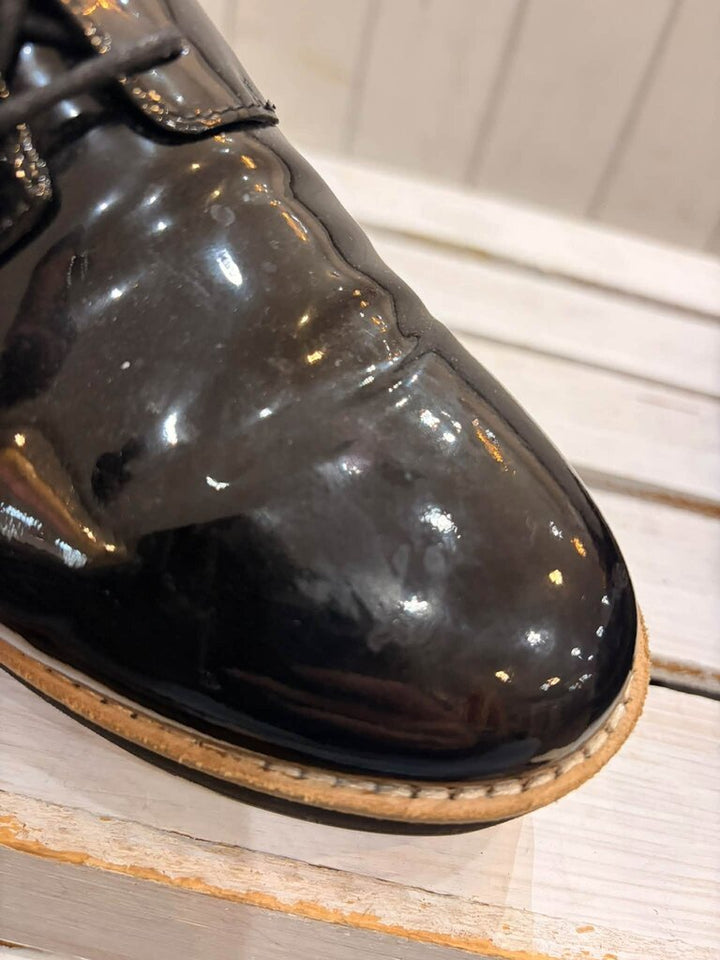 Eileen Fisher Patent Platform Oxford Shoes - Size 6.5