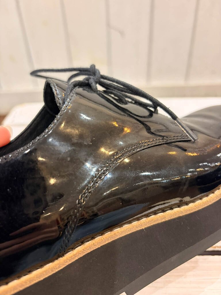 Eileen Fisher Patent Platform Oxford Shoes - Size 6.5