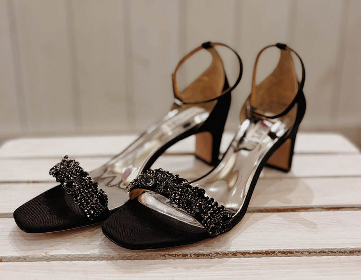 Badgley Mischka Crystal Embellished Heels - Size 8