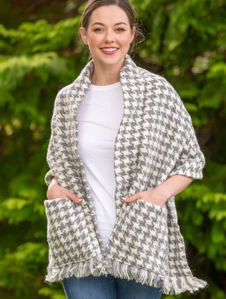 Aran Sweater Market Wool Pocket Stole - Size OS
