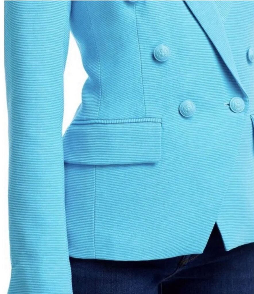 L'Agence Kenzie Double Breasted Blazer In Blue Atoll NWT - Size 10
