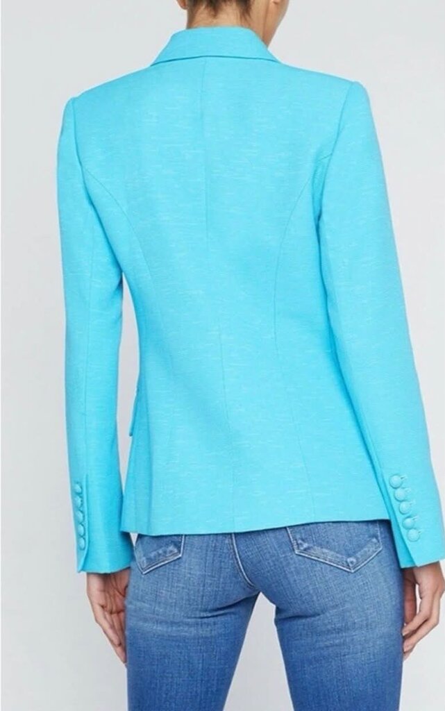 L'Agence Kenzie Double Breasted Blazer In Blue Atoll NWT - Size 10