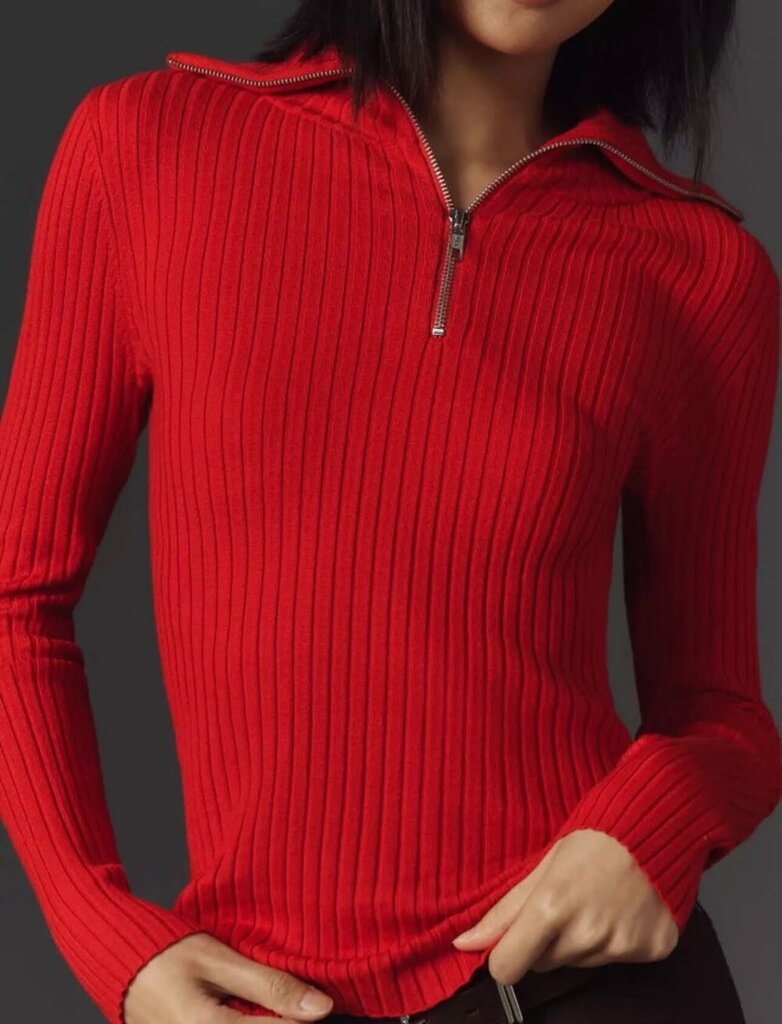 Maeve Fitted Half-Zip Sweater - Size XS