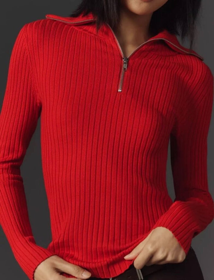 Maeve Fitted Half-Zip Sweater - Size XS