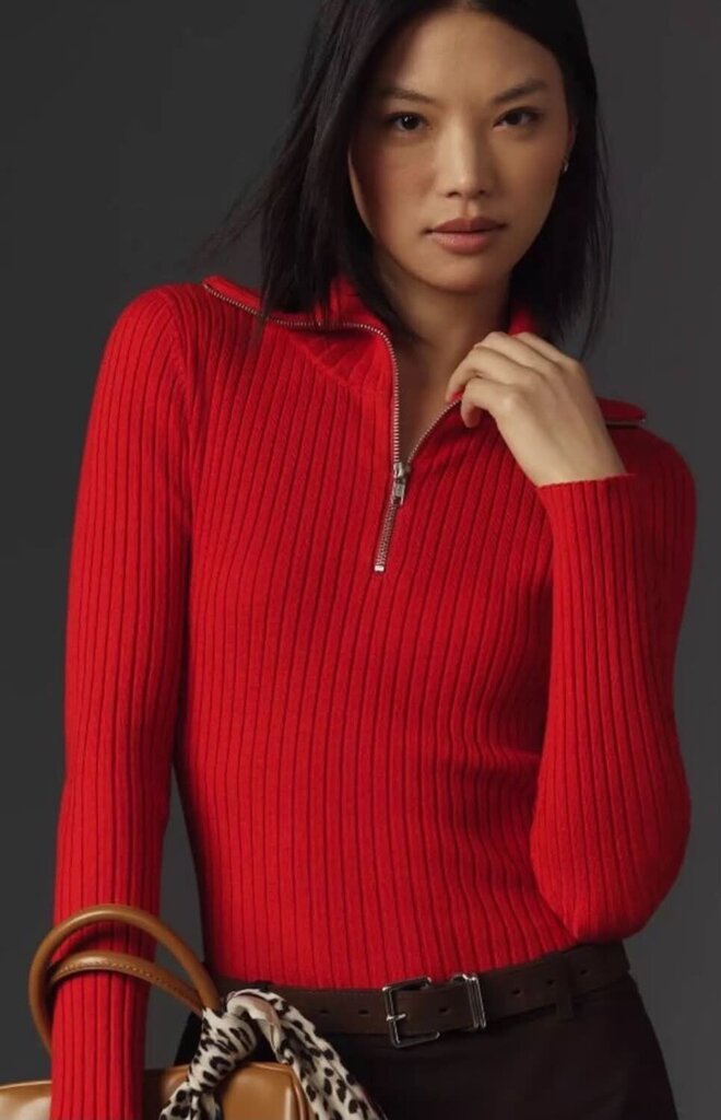Maeve Fitted Half-Zip Sweater - Size XS