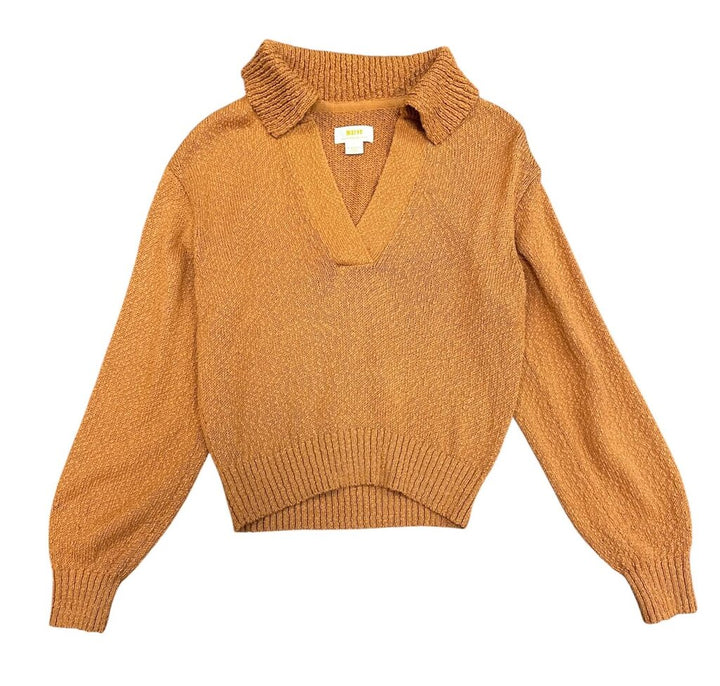 MaeveTextured Knit Collared Sweater - Size XS