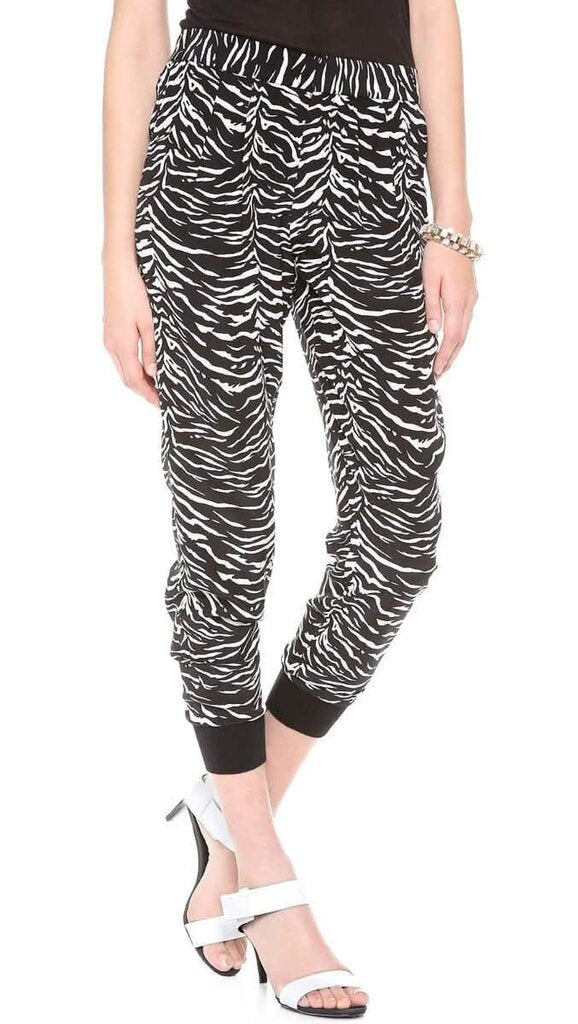 Rebecca Taylor NWT Tiger Print Silk Track Pants - Size 12 (Retails for $325)