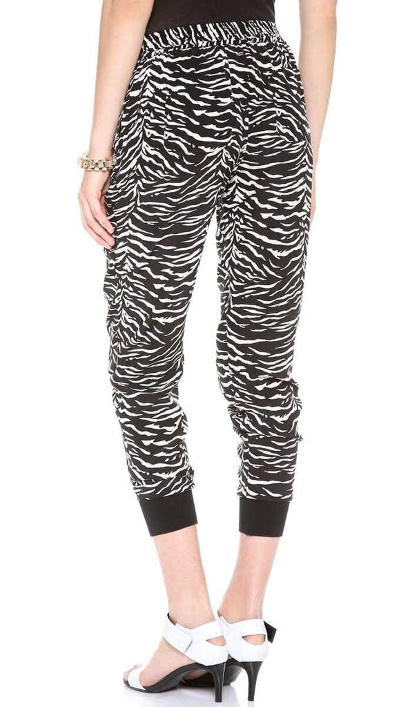 Rebecca Taylor NWT Tiger Print Silk Track Pants - Size 12 (Retails for $325)