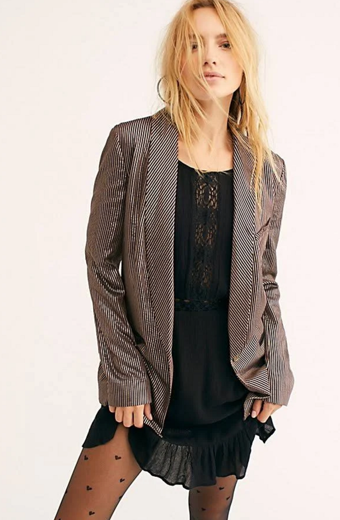 Free People Sunset Metallic Blazer - Size Small