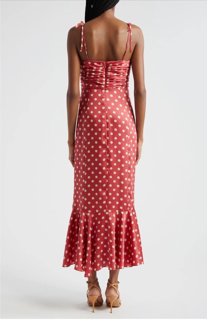 Cinq à Sept Mireya Polka Dot Side Ruffle Dress - Size 0