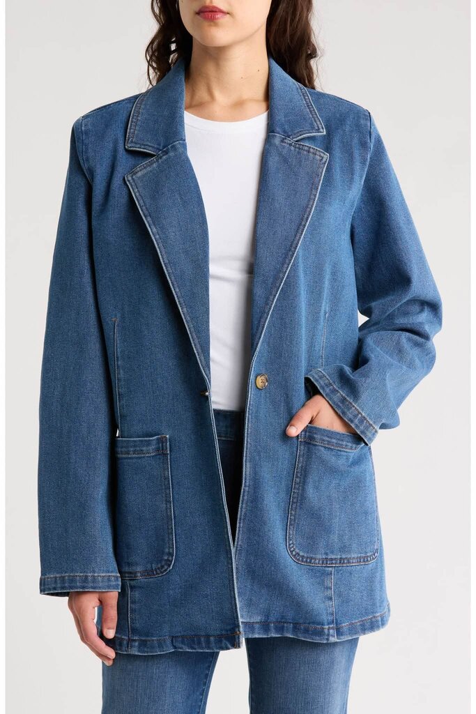 Sanctuary Denim Blazer Jacket - Size Large