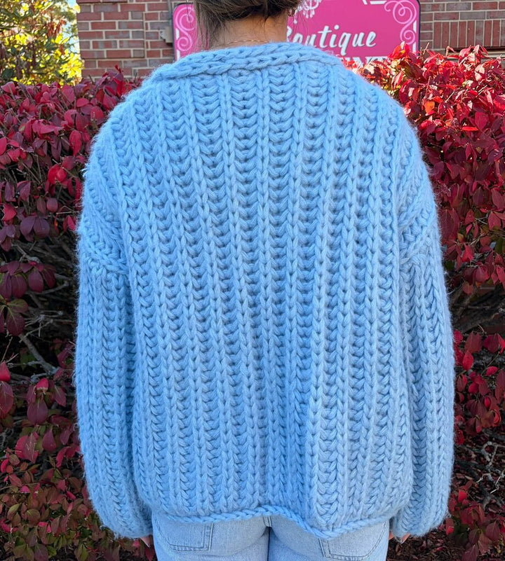 Saachi Chunky Knit Oversized Cardigan - Size M/L