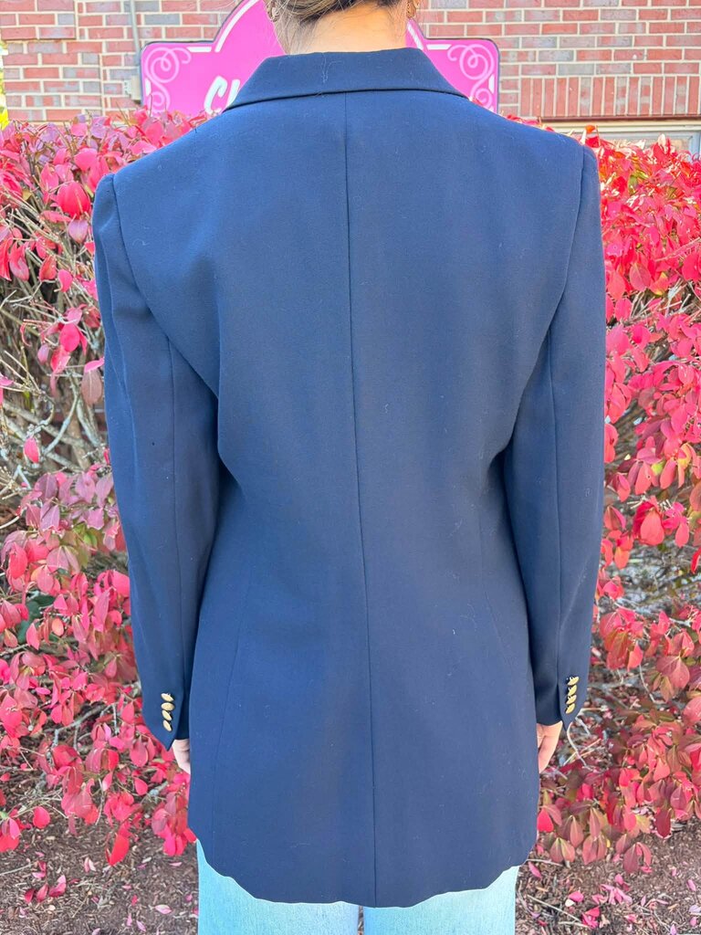 Ralph Lauren Double Breasted Wool Crest Button Blazer - Size 14