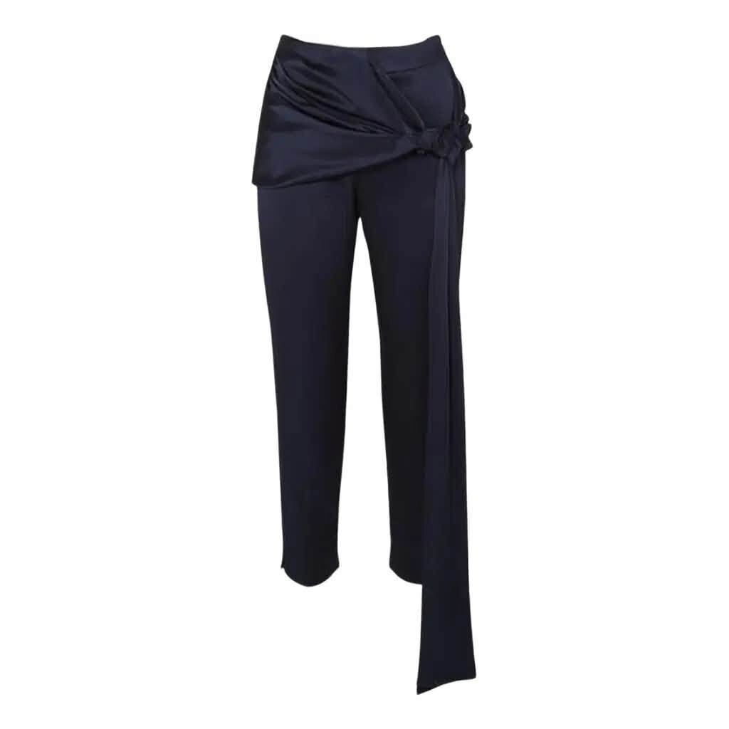Hellessy Satin Draped Tie Waist Trousers - Size 0