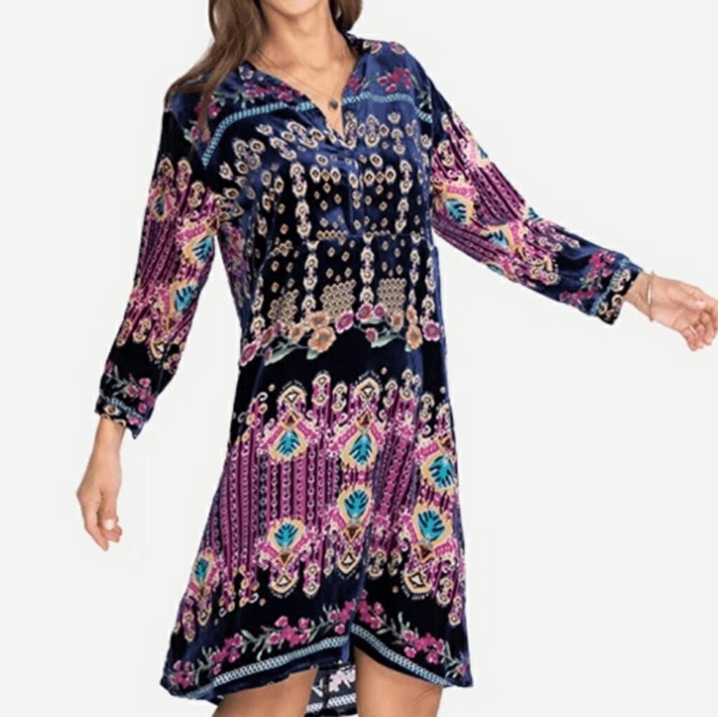 Johnny Was Summer Elora Burnout Dress in Multi - Size Medium